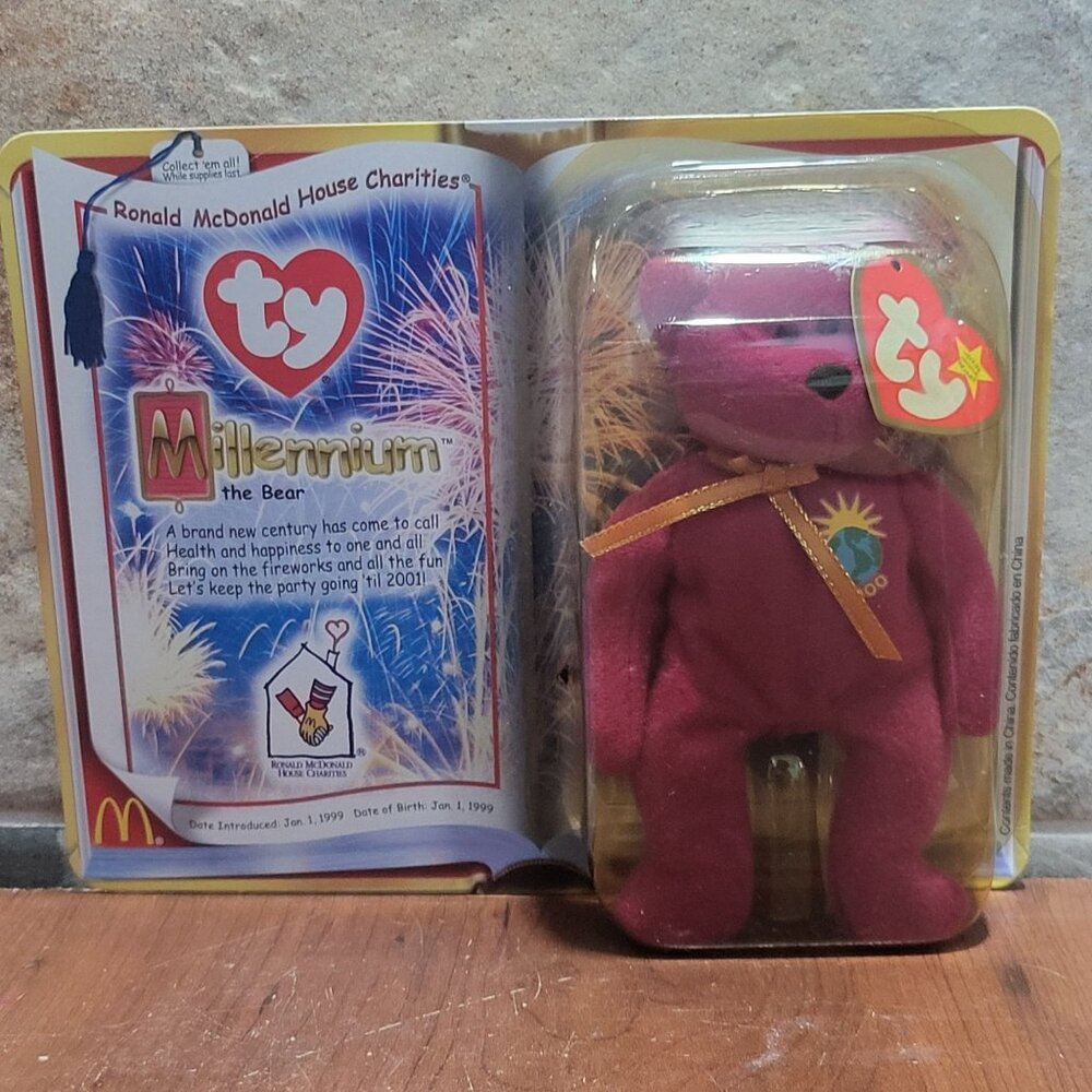 McDonalds Ty Teenie Beanies RMHC Millennium the Bear Plush 1999